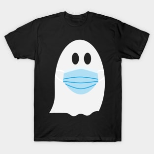 Halloween ghost wearing Blue surgical mask T-Shirt